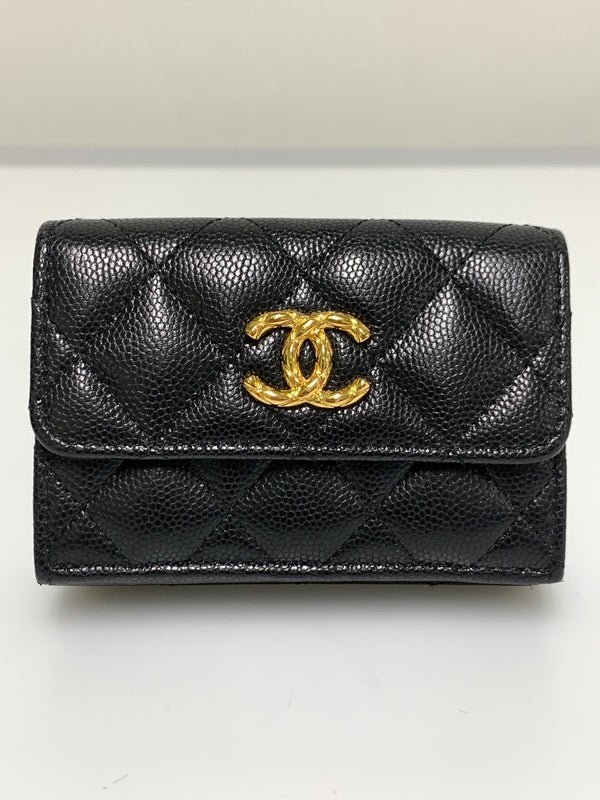 【中古品】【レディース】 CHANEL シャネル SMALL FLAP WALLET スモールフラップウォレット 財布 181-260608-yn-02-min カラー：ブラック 万代Net店