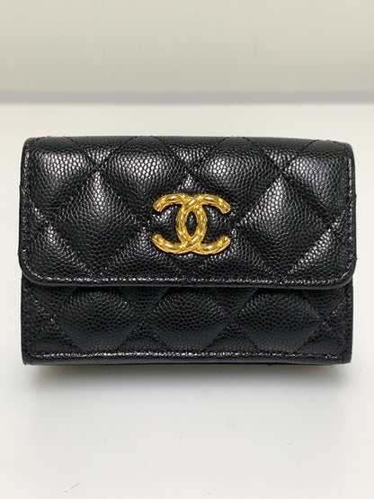 【中古品】【レディース】 CHANEL シャネル SMALL FLAP WALLET スモールフラップウォレット 財布 181-260608-yn-02-min カラー：ブラック 万代Net店
