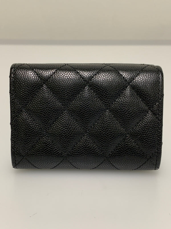 【中古品】【レディース】 CHANEL シャネル SMALL FLAP WALLET スモールフラップウォレット 財布 181-260608-yn-02-min カラー：ブラック 万代Net店