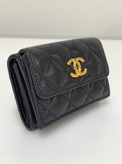 【中古品】【レディース】 CHANEL シャネル SMALL FLAP WALLET スモールフラップウォレット 財布 181-260608-yn-02-min カラー：ブラック 万代Net店