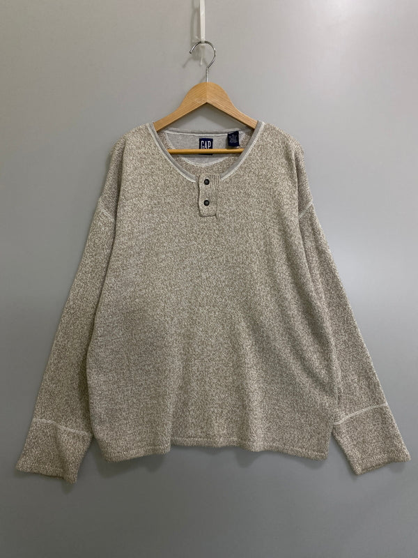 【中古品】【メンズ】 OLD GAP オールドギャップ HENRY-NECK CUT AND SEW ヘンリーネック カットソー トップス 146-260609-yn-33-min サイズ：M 万代Net店