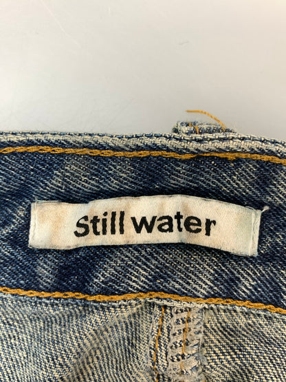 【中古品】【メンズ】 STILL WATER スティル ウォーター DAMAGE DENIM PANT ダメージ デニムパンツ メンズ ボトムス ジーンズ ジーパン 153-260612-em-05-min サイズ：M カラー：インディゴブルー 万代Net店