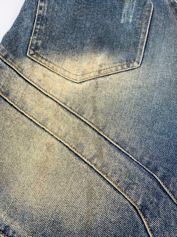 【中古品】【メンズ】 STILL WATER スティル ウォーター DAMAGE DENIM PANT ダメージ デニムパンツ メンズ ボトムス ジーンズ ジーパン 153-260612-em-05-min サイズ：M カラー：インディゴブルー 万代Net店