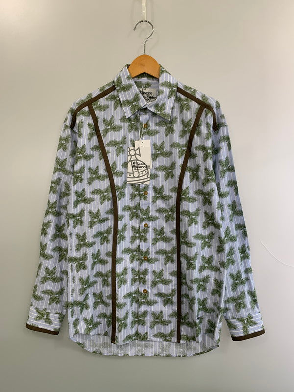 【中古美品】【メンズ】 VIVIENNE WESTWOOD ヴィヴィアンウエストウッドマン MAN LS PIPING SHIRT ロングスリーブパイピングシャツ 総柄 長袖シャツ 141-260611-kt-10-min サイズ：44 カラー：マルチカラー 万代Net店