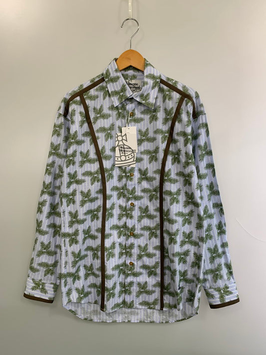 【中古美品】【メンズ】 VIVIENNE WESTWOOD ヴィヴィアンウエストウッドマン MAN LS PIPING SHIRT ロングスリーブパイピングシャツ 総柄 長袖シャツ 141-260611-kt-10-min サイズ：44 カラー：マルチカラー 万代Net店