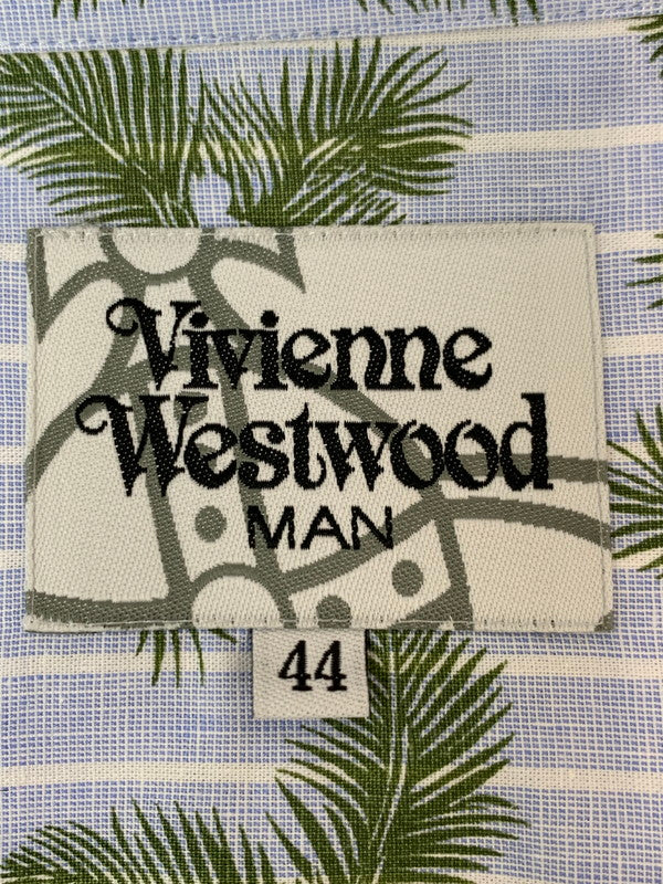 【中古美品】【メンズ】 VIVIENNE WESTWOOD ヴィヴィアンウエストウッドマン MAN LS PIPING SHIRT ロングスリーブパイピングシャツ 総柄 長袖シャツ 141-260611-kt-10-min サイズ：44 カラー：マルチカラー 万代Net店
