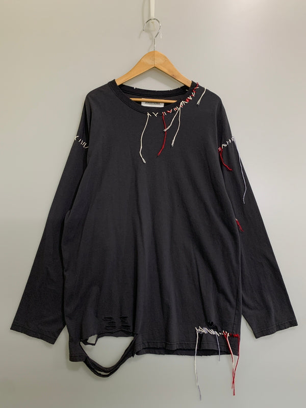 【中古品】【メンズ】 DISCOVERED ディスカバード LOOPING DAMAGE CUTSEWN DC-AW22-CU-06 ルーピング ダメージ カットソー メンズ トップス 長袖Tシャツ 140-260612-em-48-min サイズ：2 カラー：ダークグレー 万代Net店