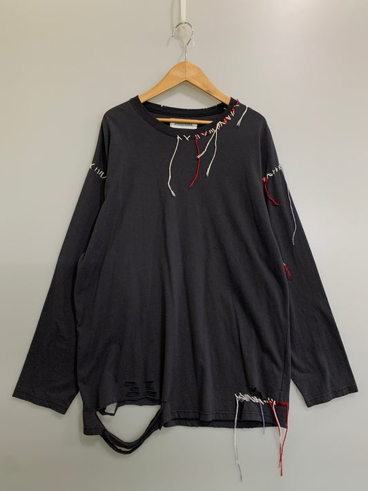 【中古品】【メンズ】 DISCOVERED ディスカバード LOOPING DAMAGE CUTSEWN DC-AW22-CU-06 ルーピング ダメージ カットソー メンズ トップス 長袖Tシャツ 140-260612-em-48-min サイズ：2 カラー：ダークグレー 万代Net店
