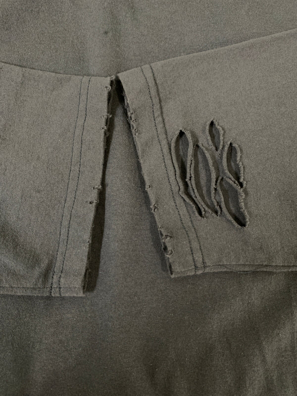 【中古品】【メンズ】 DISCOVERED ディスカバード LOOPING DAMAGE CUTSEWN DC-AW22-CU-06 ルーピング ダメージ カットソー メンズ トップス 長袖Tシャツ 140-260612-em-48-min サイズ：2 カラー：ダークグレー 万代Net店