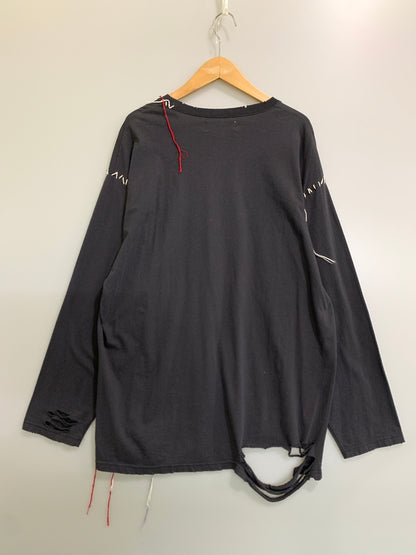 【中古品】【メンズ】 DISCOVERED ディスカバード LOOPING DAMAGE CUTSEWN DC-AW22-CU-06 ルーピング ダメージ カットソー メンズ トップス 長袖Tシャツ 140-260612-em-48-min サイズ：2 カラー：ダークグレー 万代Net店