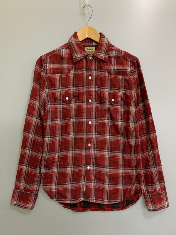 【中古品】【メンズ】 DENIME ドゥニーム オリゾンティタグ CHECK SHIRT チェック 長袖 シャツ メンズ トップス 145-260612-em-49-min サイズ：M カラー：レッド系 万代Net店