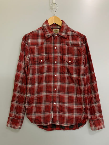 【中古品】【メンズ】 DENIME ドゥニーム オリゾンティタグ CHECK SHIRT チェック 長袖 シャツ メンズ トップス 145-260612-em-49-min サイズ：M カラー：レッド系 万代Net店