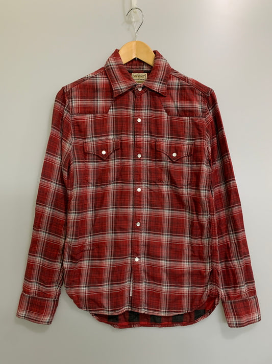 【中古品】【メンズ】 DENIME ドゥニーム オリゾンティタグ CHECK SHIRT チェック 長袖 シャツ メンズ トップス 145-260612-em-49-min サイズ：M カラー：レッド系 万代Net店