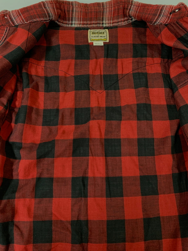 【中古品】【メンズ】 DENIME ドゥニーム オリゾンティタグ CHECK SHIRT チェック 長袖 シャツ メンズ トップス 145-260612-em-49-min サイズ：M カラー：レッド系 万代Net店