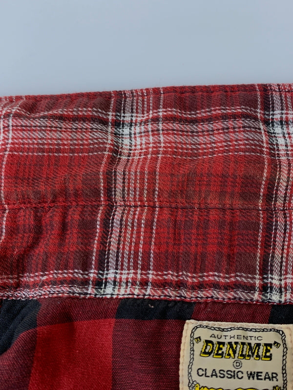 【中古品】【メンズ】 DENIME ドゥニーム オリゾンティタグ CHECK SHIRT チェック 長袖 シャツ メンズ トップス 145-260612-em-49-min サイズ：M カラー：レッド系 万代Net店