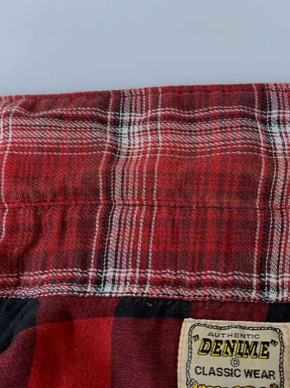 【中古品】【メンズ】 DENIME ドゥニーム オリゾンティタグ CHECK SHIRT チェック 長袖 シャツ メンズ トップス 145-260612-em-49-min サイズ：M カラー：レッド系 万代Net店