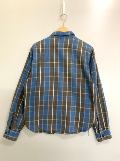 【中古品】【メンズ】 TENDERLOIN テンダーロイン FLANNEL SHIRT フェンネル シャツ メンズ 長袖シャツ トップス 142-260612-em-47-min サイズ：S カラー：ブルー/グレー系 万代Net店