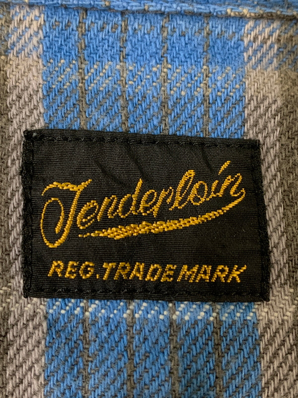 【中古品】【メンズ】 TENDERLOIN テンダーロイン FLANNEL SHIRT フェンネル シャツ メンズ 長袖シャツ トップス 142-260612-em-47-min サイズ：S カラー：ブルー/グレー系 万代Net店