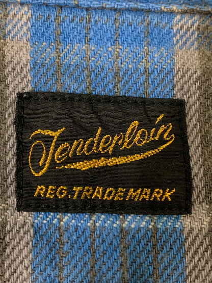 【中古品】【メンズ】 TENDERLOIN テンダーロイン FLANNEL SHIRT フェンネル シャツ メンズ 長袖シャツ トップス 142-260612-em-47-min サイズ：S カラー：ブルー/グレー系 万代Net店