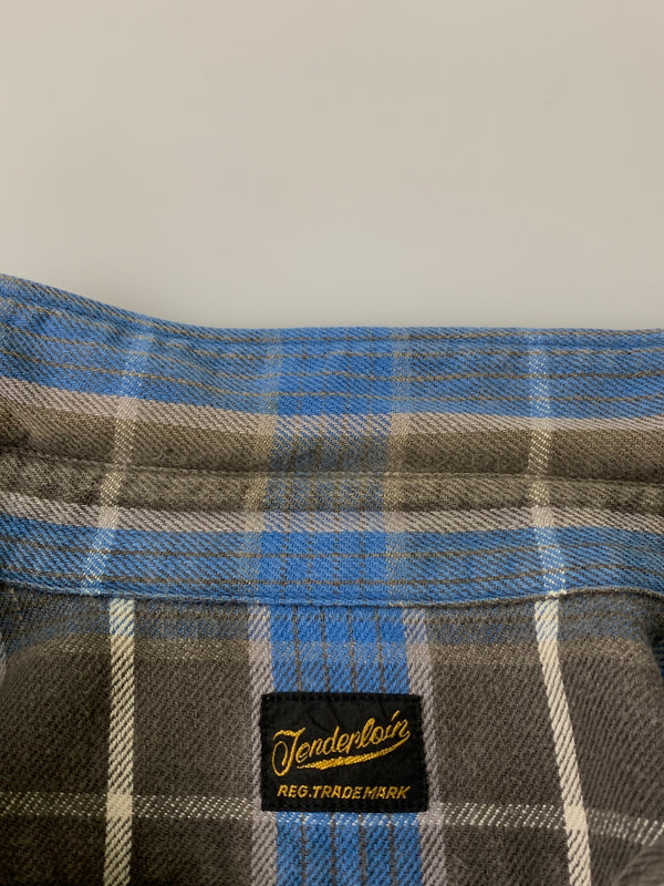 【中古品】【メンズ】 TENDERLOIN テンダーロイン FLANNEL SHIRT フェンネル シャツ メンズ 長袖シャツ トップス 142-260612-em-47-min サイズ：S カラー：ブルー/グレー系 万代Net店