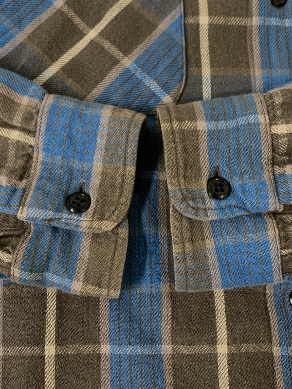 【中古品】【メンズ】 TENDERLOIN テンダーロイン FLANNEL SHIRT フェンネル シャツ メンズ 長袖シャツ トップス 142-260612-em-47-min サイズ：S カラー：ブルー/グレー系 万代Net店