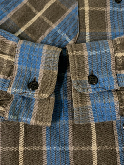 【中古品】【メンズ】 TENDERLOIN テンダーロイン FLANNEL SHIRT フェンネル シャツ メンズ 長袖シャツ トップス 142-260612-em-47-min サイズ：S カラー：ブルー/グレー系 万代Net店