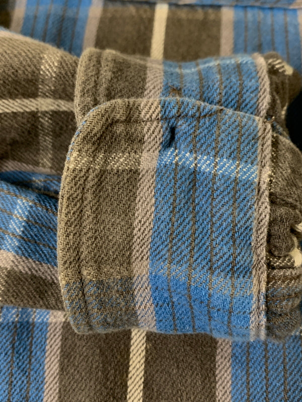 【中古品】【メンズ】 TENDERLOIN テンダーロイン FLANNEL SHIRT フェンネル シャツ メンズ 長袖シャツ トップス 142-260612-em-47-min サイズ：S カラー：ブルー/グレー系 万代Net店
