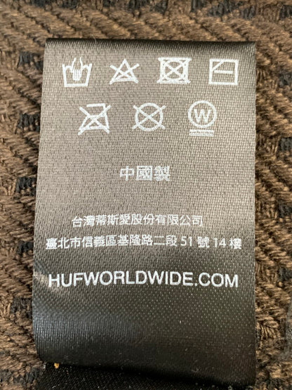 【中古品】【メンズ】 HUF ハフ WAFFLE WEAVING ZIP LS SHIRT ワッフルウィービングジップアップシャツジャケット ロングスリーブ 長袖シャツ チェックシャツ 142-260611-kt-12-min サイズ：L カラー：ブラウン系 万代Net店