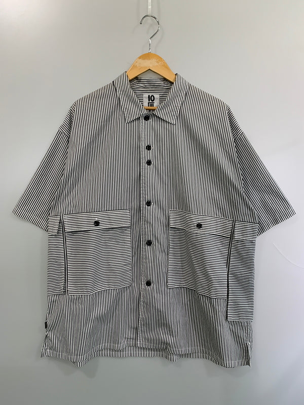 【中古品】【メンズ】 TENBOX テンボックス STRIPE DRUG DEALER SHIRT ストライプ ドラッグ ディーラー シャツ トップス 140-260618-jt-24-min サイズ：XL カラー：ストライプ 万代Net店
