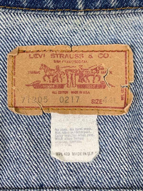 【中古品】【メンズ】 LEVI'S 71205-0217 リーバイス DENIM JACKET デニムジャケット Gジャン 146-260615-kt-01-min サイズ：44L カラー：ブルー 万代Net店