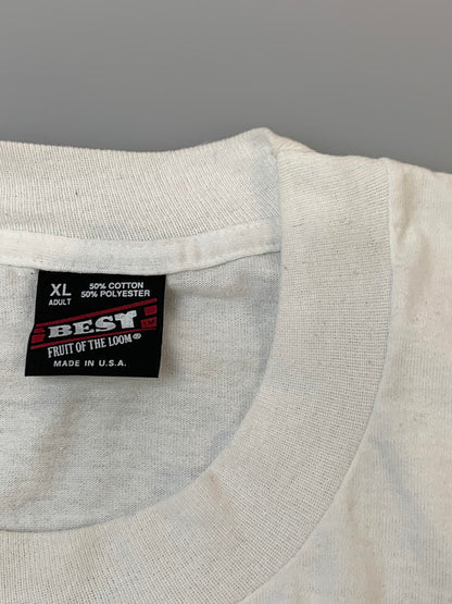 【中古品】【メンズ】 NEWPORT ニューポート PRINT TEE プリントTシャツ 半袖Tシャツ 146-260611-kt-11-min サイズ：XL カラー：ホワイト 万代Net店