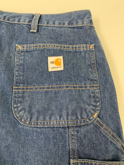 【現状渡し品】【メンズ】 CARHARTT カーハート FRB 13 DNM DENIM PAINTER PANTS FLAME RESISTANT デニム ペインターパンツ フレイムレジスタント 157-260615-kt-07-min サイズ：52×32 カラー：ブルー 万代Net店