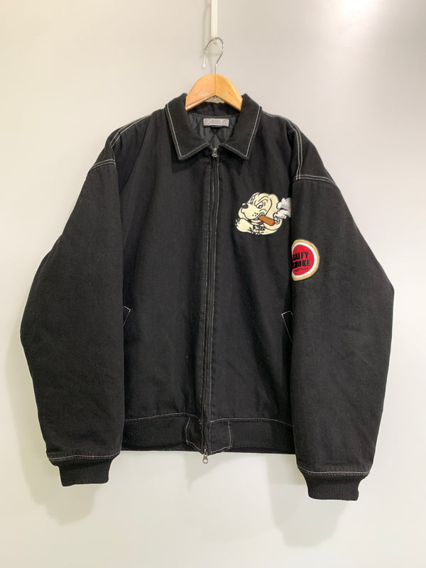 【中古品】【メンズ】 GALFY ガルフィー 134020 ガルスモデニムブルゾン デニムジャケット 142-260615-kt-06-min サイズ：L カラー：ブラック 万代Net店
