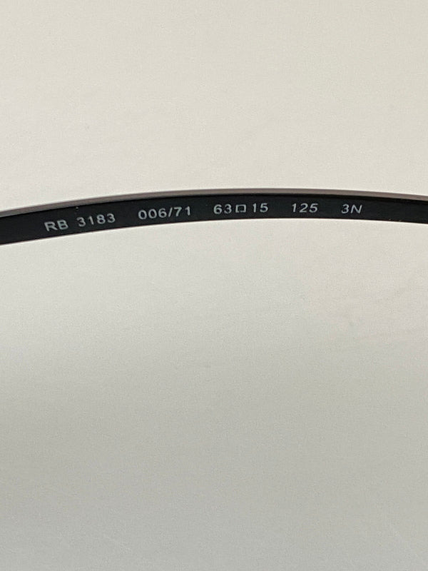 【中古品】【メンズ/レディース】 RAY-BAN レイバン METAL FRAME SUNGLASSES RB3183 メタル フレーム サングラス 63□15-125 203-260615-em-27-min カラー：ブラック 万代Net店