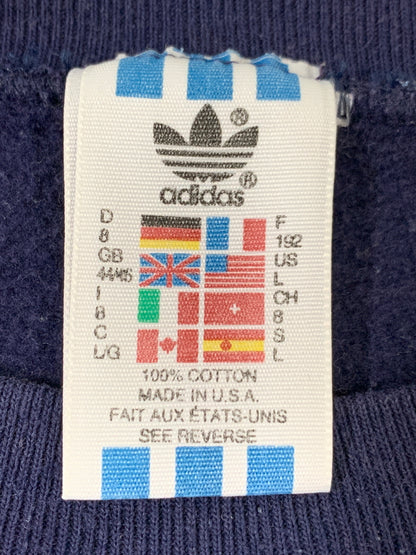 【中古品】【メンズ】 ADIDAS アディダス TREFOIL BIG LOGO SWEATSHIRT 万国旗タグ USA製 トレフォイルビッグロゴ スウェット トレーナー 146-260615-kt-04-min サイズ：サイズ不明 カラー：ネイビー 万代Net店