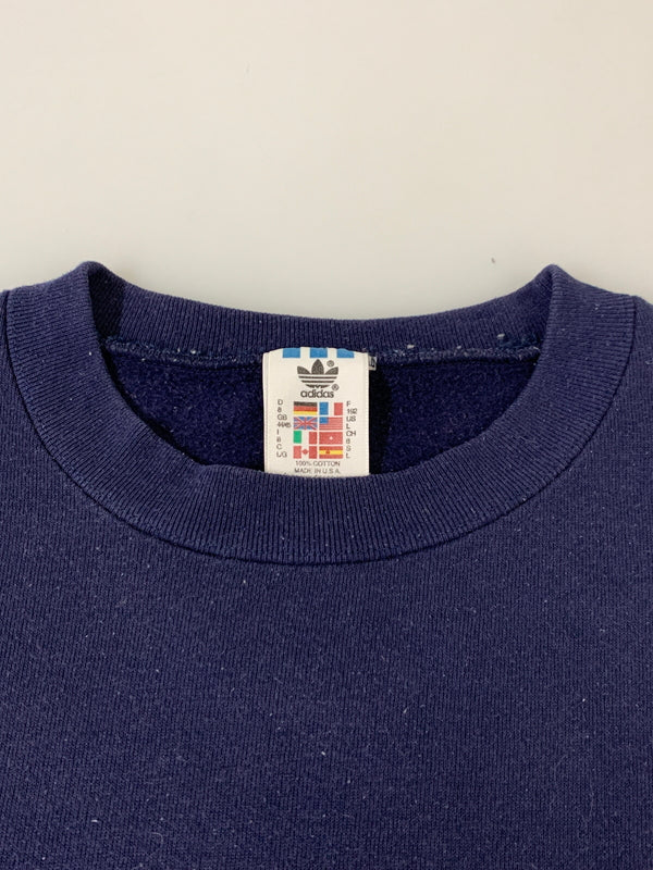 【中古品】【メンズ】 ADIDAS アディダス TREFOIL BIG LOGO SWEATSHIRT 万国旗タグ USA製 トレフォイルビッグロゴ スウェット トレーナー 146-260615-kt-04-min サイズ：サイズ不明 カラー：ネイビー 万代Net店