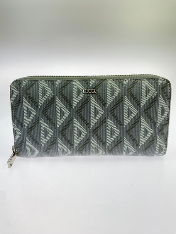 【中古品】【メンズ】 CHRISTIAN DIOR クリスチャン ディオール CD DIAMOND LONG ZIP WALLET ダイヤモンド ロングジップウォレット 財布 長財布 181-260624-hu-12-min カラー：グレー 万代Net店