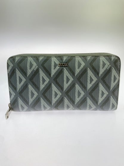 【中古品】【メンズ】 CHRISTIAN DIOR クリスチャン ディオール CD DIAMOND LONG ZIP WALLET ダイヤモンド ロングジップウォレット 財布 長財布 181-260624-hu-12-min カラー：グレー 万代Net店