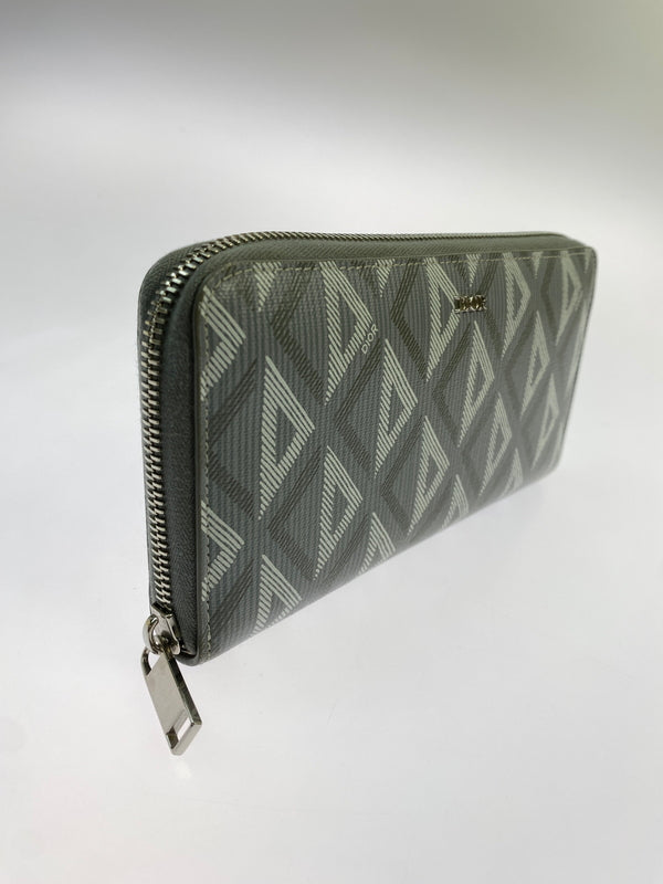 【中古品】【メンズ】 CHRISTIAN DIOR クリスチャン ディオール CD DIAMOND LONG ZIP WALLET ダイヤモンド ロングジップウォレット 財布 長財布 181-260624-hu-12-min カラー：グレー 万代Net店