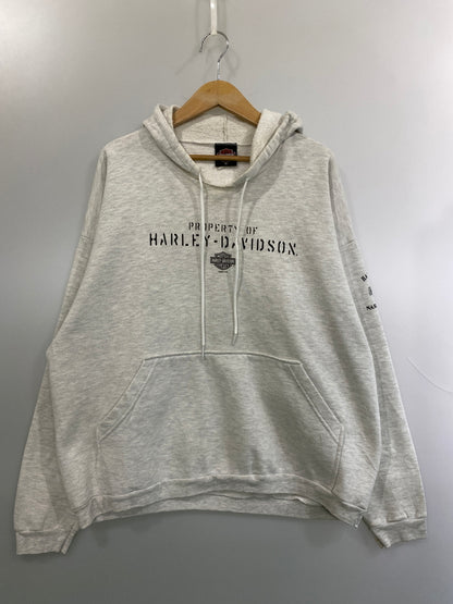【現状渡し品】【メンズ】 HARLEY-DAVIDSON ハーレーダビッドソン PULLOVER HOODIE ステンシルロゴ プロオーバーフーディー パーカートップス 146-260715-yn-16-min サイズ：XL カラー：ライトグレー 万代Net店
