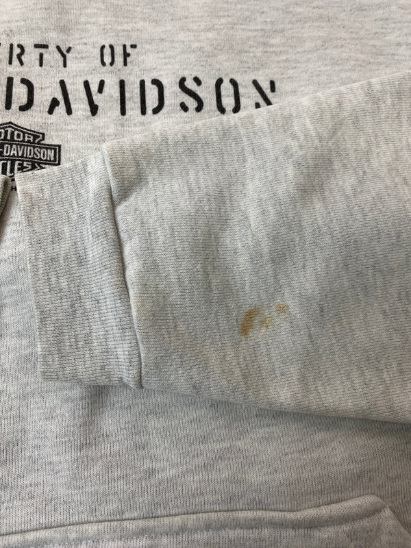 【現状渡し品】【メンズ】 HARLEY-DAVIDSON ハーレーダビッドソン PULLOVER HOODIE ステンシルロゴ プロオーバーフーディー パーカートップス 146-260715-yn-16-min サイズ：XL カラー：ライトグレー 万代Net店