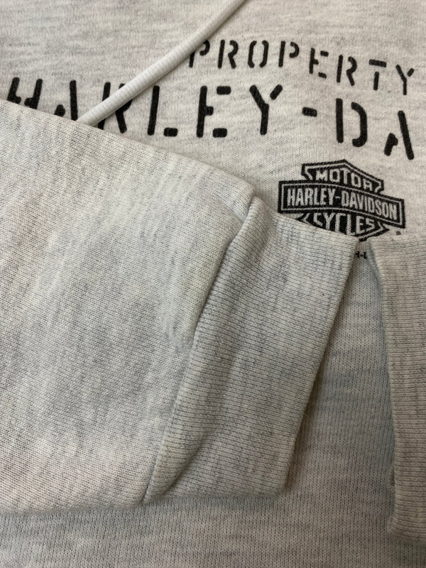 【現状渡し品】【メンズ】 HARLEY-DAVIDSON ハーレーダビッドソン PULLOVER HOODIE ステンシルロゴ プロオーバーフーディー パーカートップス 146-260715-yn-16-min サイズ：XL カラー：ライトグレー 万代Net店