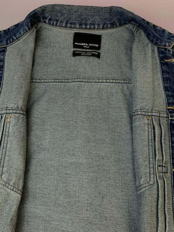 【中古品】【メンズ】 NUMBER NINE ナンバーナイン LOVELESS GULD PRIME EXCLUSIVE DENIM JACKET ラブレス ギルドプライム エクスクルーシブ デニムジャケット アウター 140-260618-KS-18-min サイズ：L カラー：ブルー 万代Net店