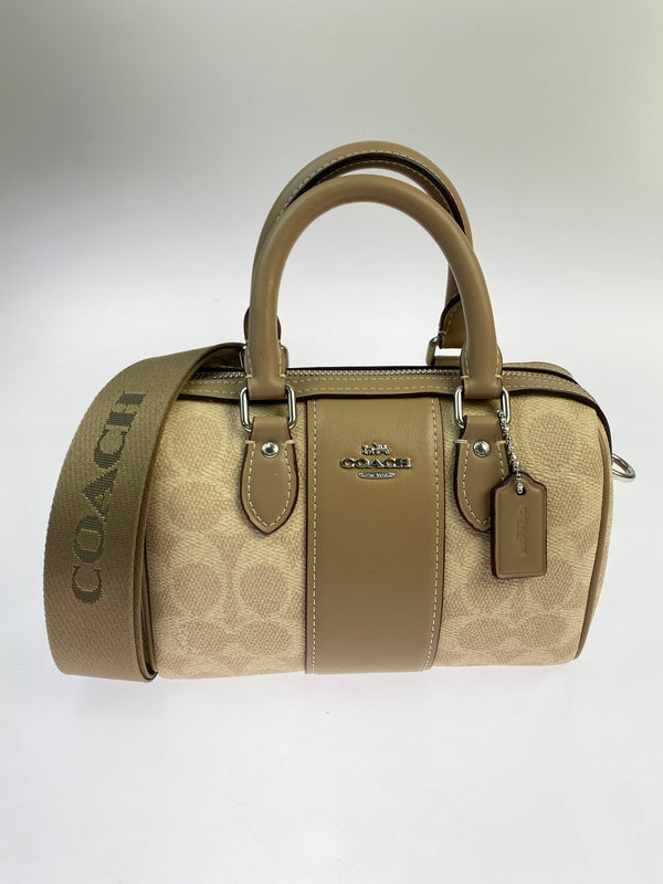 【中古美品】【レディース】 COACH コーチ CW331 シグネチャー ミニ ローアン クロスボディー 2WAY BAG バッグ カバン 180-260618-jt-15-min カラー：ベージュ系 万代Net店