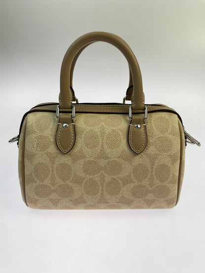 【中古美品】【レディース】 COACH コーチ CW331 シグネチャー ミニ ローアン クロスボディー 2WAY BAG バッグ カバン 180-260618-jt-15-min カラー：ベージュ系 万代Net店