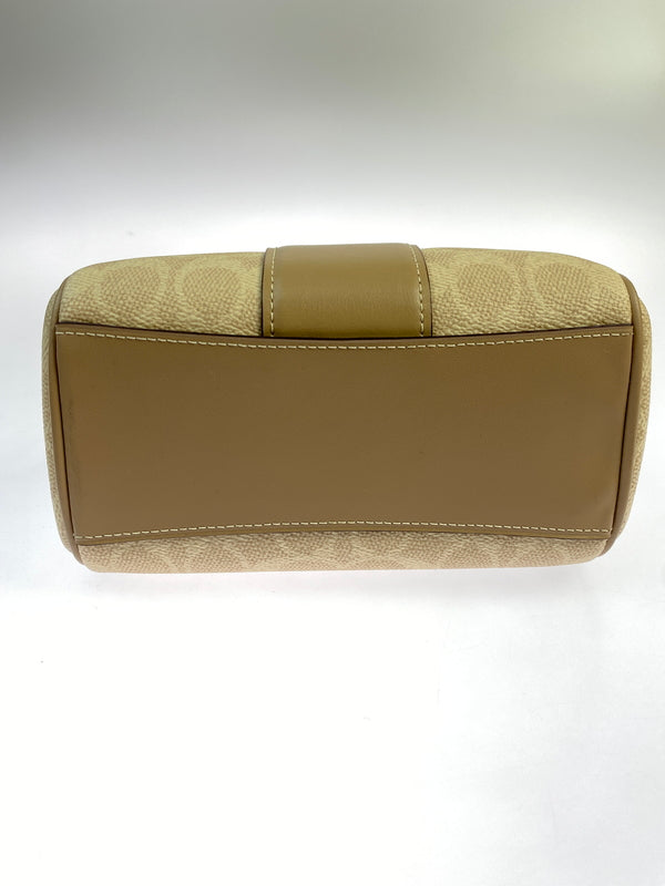 【中古美品】【レディース】 COACH コーチ CW331 シグネチャー ミニ ローアン クロスボディー 2WAY BAG バッグ カバン 180-260618-jt-15-min カラー：ベージュ系 万代Net店