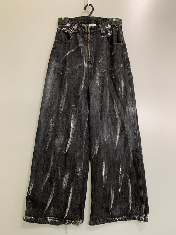 【現状渡し品】【メンズ】 ANDER HUNK アンダーハンク AH091006BW PAINT DENIM PANT ペイントデニムパンツ ジーンズ 153-260615-kt-02-min サイズ：M カラー：ブラック系 万代Net店