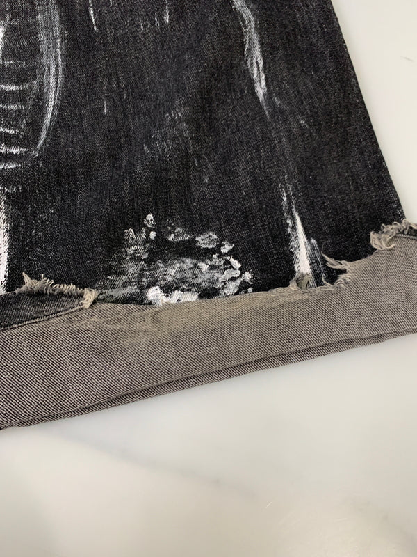 【現状渡し品】【メンズ】 ANDER HUNK アンダーハンク AH091006BW PAINT DENIM PANT ペイントデニムパンツ ジーンズ 153-260615-kt-02-min サイズ：M カラー：ブラック系 万代Net店