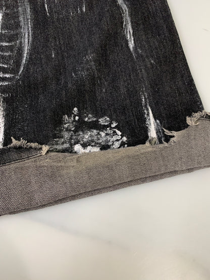 【現状渡し品】【メンズ】 ANDER HUNK アンダーハンク AH091006BW PAINT DENIM PANT ペイントデニムパンツ ジーンズ 153-260615-kt-02-min サイズ：M カラー：ブラック系 万代Net店