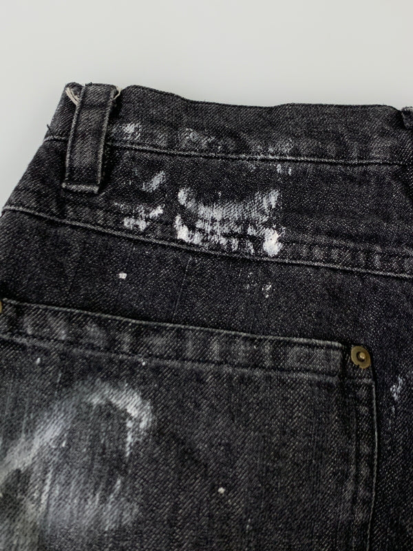 【現状渡し品】【メンズ】 ANDER HUNK アンダーハンク AH091006BW PAINT DENIM PANT ペイントデニムパンツ ジーンズ 153-260615-kt-02-min サイズ：M カラー：ブラック系 万代Net店